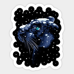Snowing Panther Sticker